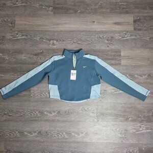 NWT Nike Women's Training Dri-FIT 1/4 Zip Long Sleeve Top Noise Aqua Blue Medium